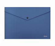 Папка-конверт на кнопке пластиковая ErichKrause® Fizzy Classic, непрозрачная, А4, синий (в пакете по
