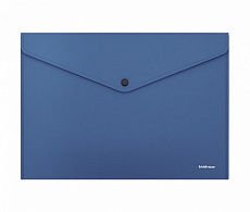 Папка-конверт на кнопке пластиковая ErichKrause® Fizzy Classic, непрозрачная, А4, синий (в пакете по