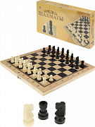 Шахматы деревянные (24х12х3 см), фигуры пластик, в коробке (Арт. ИН-1064)/Рыжий кот