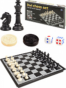 Игра 3 в 1. Шахматы, шашки, нарды пластиковые на магните 27х27см.(Арт. И-0150)/Рыжий кот