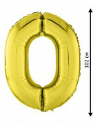 Шар Agura Slim золото цифра 0 (40''/102 см) 754696