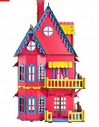 Дом для кукол деревянный Волшебный 3D- город, розовый Д-009/Китай 80,5х48х29 см