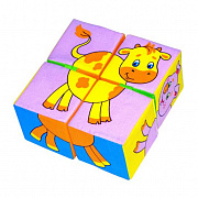 Игрушка кубики "Собери картинку" (Домашние животные) (Арт. 209) 4 кубика: 8(ш)х8(в)х8(г)
