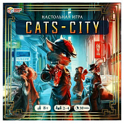 Настольная игра-ходилка квадрат. Cats-city. 250x250x55 мм. Умные игры. в кор.10шт