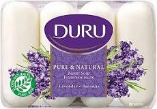 Мыло туалетное DURU PURE+ NAT  экопак 4*85гр.  Лаванда   /24