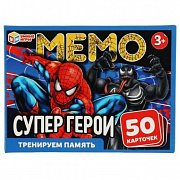Мемо карточная игра . Супергерои. Тренируем память. 50 карточек. 170х125х40мм. Умные игры 342092