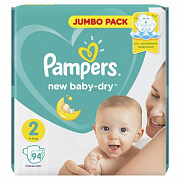 Подгузники PAMPERS New Baby-Dry 2 Mini 4-8 кг 94 шт. 1/2