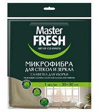Салфетка для стекол и зеркал Master FRESH микрофибра 30*30 см, латунь 1/30