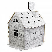 Картонный игровой развивающий Домик-раскраска "Сказочный", высота 130 см., BRAUBERG Kids, 880364/Рос