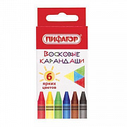 Восковые карандаши  6 цв. ПИФАГОР "СОЛНЫШКО", НАБОР 6 цв., 227278/Россия
