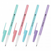 Уп. 50 шт. Ручка шариковая BRAUBERG Офисная PASTEL COLOR, СИНЯЯ, узел 1мм, линия 0,5мм, 144199/Росси
