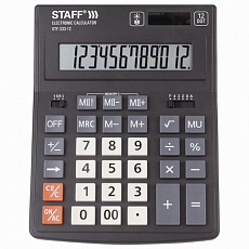 Калькулятор настольный STAFF PLUS STF-333 (200x154мм), 12 разрядов, двойное питание, 250415/Россия