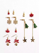 Серьги в наборе 6 пар Christmas KEANU 058D-5590D/Китай