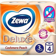 Бумага туалетная ZEWA Deluxe Персик 3 сл.  4 шт. 1/14
