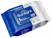 Влажные полотенца SUNLIGHT 20шт L Universal ХЛОПОК (кирпичик с клапаном)/32 Оливия