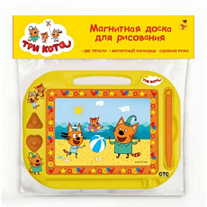416416 Доска для рисования Три Кота магнитная, 2 штампа, 21*15см ИГРАЕМ ВМЕСТЕ в кор.4*50шт