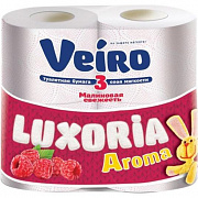 Бумага туалетная VEIRO Luxoria Aroma Малина 3 слоя 4 рул 1/10