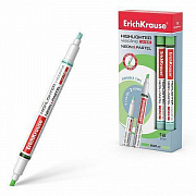Уп. 12 шт Двухсторонний текстмаркер ErichKrause Visioline V-16 Neon+Pastel, цвет чернил зеленый