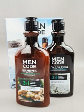 Подарочный набор MEN CODE Гель для душа с морскими минералами 300 мл + Шампунь для волос Укрепляющ