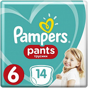 Подгузники-трусики Pampers Pants 6 Extra Large (15+ кг), 14 шт. 1/4