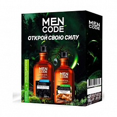 Подарочный набор MEN CODE Крем-гель для душа с углем 300 мл + Шампунь для волос укрепляющий 300 мл 