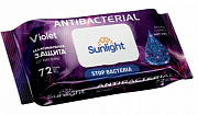Влажные салфетки SUNLIGHT 72шт Antibacterial Violet (с клапаном)/20 Оливия