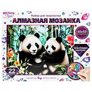 378499 Алмазная мозаика 40*50 см с подрамником панды МУЛЬТИ АРТ в кор.25шт