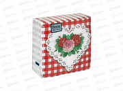 Салфетки 1сл 40л 24*24 Desna Design Сердце и розы,57566*32