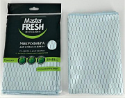 Салфетка для стекол и зеркал Master FRESH МИКРОФИБРА  с АНТИСТАТИЧЕСКИМ эффектом 40*40 см, 1 шт.1/10