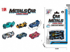 Машинка инерционная "Гоночный автомобиль-1"(7,5 см, металл,1:64,6 видов микс,в блист.)(Арт. 2103188)