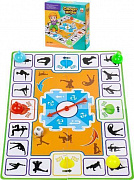 Игра настольная "Спорт игра"(21х20,5х4,6)(разм. игр.поля 37х27, 4 крышки,1 кубик) ( Арт. Y25458047)/