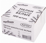 Мел белый 100 шт ЮНЛАНДИЯ (Алгем), натуральный, набор 100 штук, квадратный, 229070/Россия