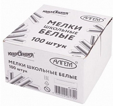 Мел белый 100 шт ЮНЛАНДИЯ (Алгем), натуральный, набор 100 штук, квадратный, 229070/Россия
