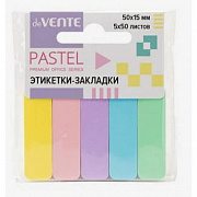 Набор самоклеящихся этикеток-закладок "deVENTE. Pastel" бумажные 50x15 мм, 5x50 листов, офсет 90 г/м