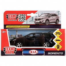 Машина металл KIA Sorento Prime черный 12 см, откр.дв., багаж., инерц. Технопарк в кор