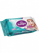 Влажные салфетки SUNLIGHT 120шт Baby Бирюзовый (с клапаном)/12 Оливия