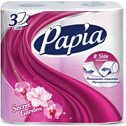 Бумага туалетная PAPIA Secret Garden 3 слоя 4 рул 1/14