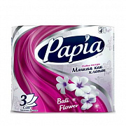 Бумага туалетная PAPIA Bali Flower 3 слоя 4 рул 1/14