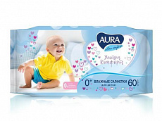 Влажные салфетки AURA ULTRA COMFORT для детей 60шт 1/24