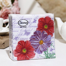 Салфетки 1сл 40л 24*24 Desna Design Космея, 57456 *32