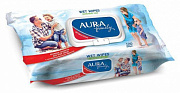 Влажные салфетки AURA FAMILY для всей семьи с антибакт. эффектом big-pack с крышкой 120шт 1/12