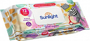 Влажные салфетки SUNLIGHT 72шт Standard Мишка (с клапаном)/24 Оливия