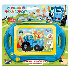 Доска для рисования СИНИЙ ТРАКТОР магнитная, 20*15см, ч/б поле ИГРАЕМ ВМЕСТЕ 410379