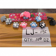 Брелок резиновый (LJ-1195) кошачья лапка 1/12