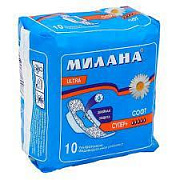 Прокладки гигиенические Милана Vita софт супер 10шт голубые (605) 1/36