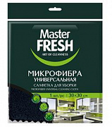 Салфетка для уборки Master FRESH универсальная из микрофибры 30*30 см, черная 1/30