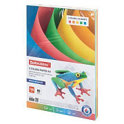 Бумага цветная BRAUBERG, А4, 80г/м, 100 л, (5цв.х20л), медиум, для офисной техники, 112462/Россия