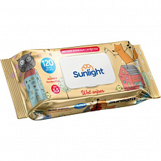 Влажные салфетки SUNLIGHT 120шт Standard Лиса (с клапаном) 1/16 Оливия