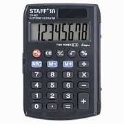 Калькулятор STAFF карманный STF-883, 8 разрядов, двойное питание, 95х62мм, 250196/Россия