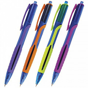 Уп. 12 шт. Ручка шариковая масляная автомат. с грипом BRAUBERG Phantom color, СИНЯЯ, 0,7мм,линия 0,3